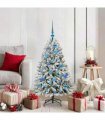 vidaXL Artificial Hinged Christmas Tree 120 cm 150 LEDs Warm White PVC