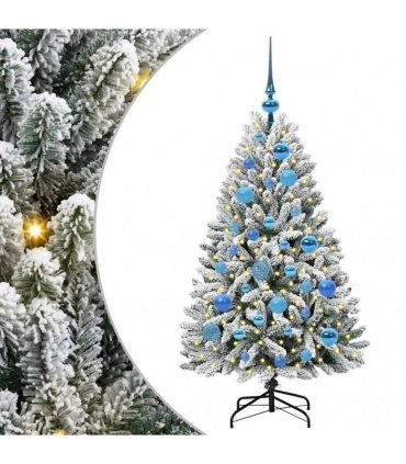 vidaXL Artificial Hinged Christmas Tree 120 cm 150 LEDs Warm White PVC