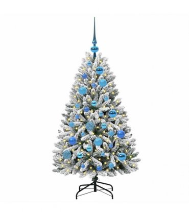 vidaXL Artificial Hinged Christmas Tree 120 cm 150 LEDs Warm White PVC
