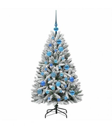 vidaXL Artificial Hinged Christmas Tree 120 cm 150 LEDs Warm White PVC