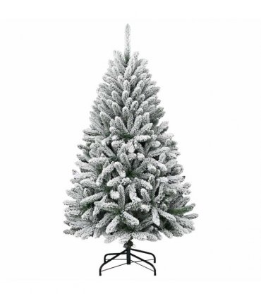 vidaXL Artificial Hinged Christmas Tree 120 cm 150 LEDs Warm White PVC