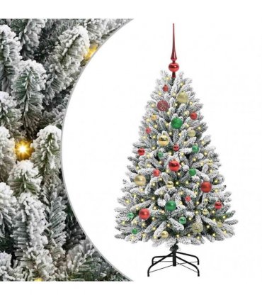vidaXL Artificial Hinged Christmas Tree 120 cm 150 LEDs Warm White PVC