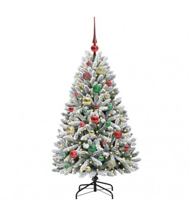 vidaXL Artificial Hinged Christmas Tree 120 cm 150 LEDs Warm White PVC
