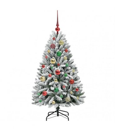 vidaXL Artificial Hinged Christmas Tree 120 cm 150 LEDs Warm White PVC