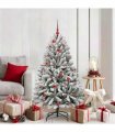 vidaXL Artificial Hinged Christmas Tree 150 cm 150 LEDs Warm White PVC