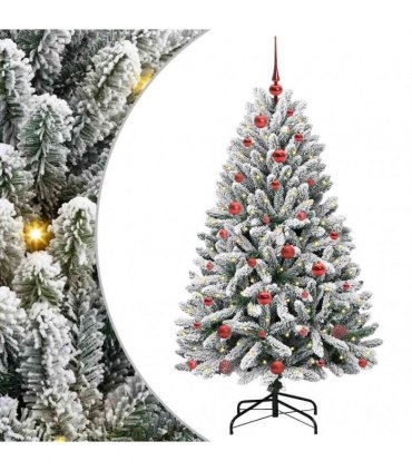 vidaXL Artificial Hinged Christmas Tree 150 cm 150 LEDs Warm White PVC