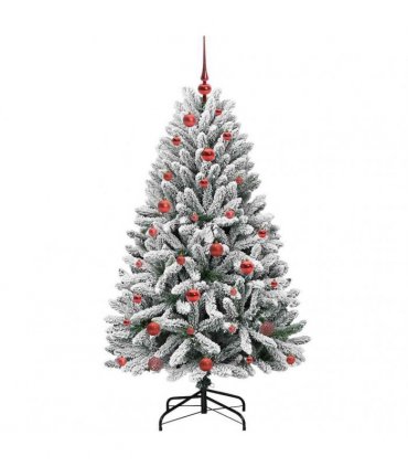 vidaXL Artificial Hinged Christmas Tree 150 cm 150 LEDs Warm White PVC