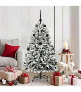 vidaXL Artificial Hinged Christmas Tree 150 cm 150 LEDs Warm White PVC