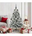 vidaXL Artificial Hinged Christmas Tree 150 cm 150 LEDs Warm White PVC