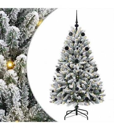 vidaXL Artificial Hinged Christmas Tree 150 cm 150 LEDs Warm White PVC