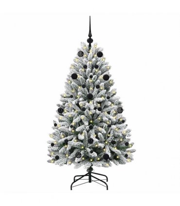 vidaXL Artificial Hinged Christmas Tree 150 cm 150 LEDs Warm White PVC