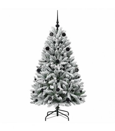 vidaXL Artificial Hinged Christmas Tree 150 cm 150 LEDs Warm White PVC
