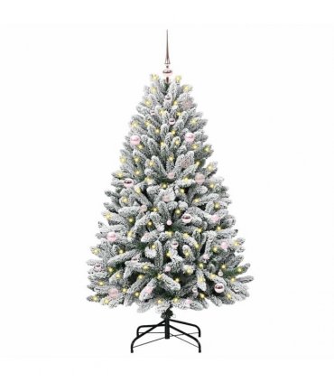 vidaXL Artificial Hinged Christmas Tree 150 cm 150 LEDs Warm White PVC