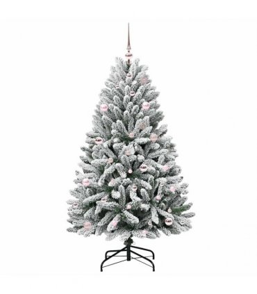 vidaXL Artificial Hinged Christmas Tree 150 cm 150 LEDs Warm White PVC