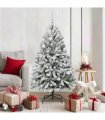 vidaXL Artificial Hinged Christmas Tree 150 cm 150 LEDs Warm White PVC