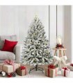 vidaXL Artificial Hinged Christmas Tree 150 cm 150 LEDs Warm White PVC