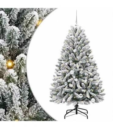 vidaXL Artificial Hinged Christmas Tree 150 cm 150 LEDs Warm White PVC