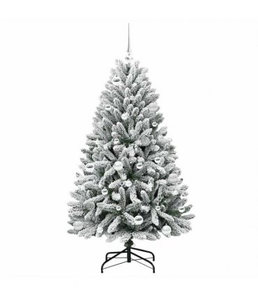 vidaXL Artificial Hinged Christmas Tree 150 cm 150 LEDs Warm White PVC