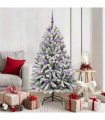 vidaXL Artificial Hinged Christmas Tree 150 cm 150 LEDs Warm White PVC