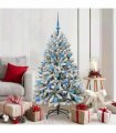 vidaXL Artificial Hinged Christmas Tree 150 cm 150 LEDs Warm White PVC