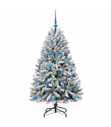 vidaXL Artificial Hinged Christmas Tree 150 cm 150 LEDs Warm White PVC