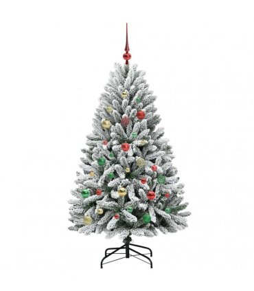 vidaXL Artificial Hinged Christmas Tree 150 cm 150 LEDs Warm White PVC
