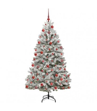 vidaXL Artificial Hinged Christmas Tree 180 cm 300 LEDs Warm White PVC