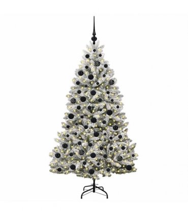 vidaXL Artificial Hinged Christmas Tree 180 cm 300 LEDs Warm White PVC