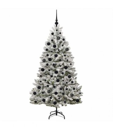 vidaXL Artificial Hinged Christmas Tree 180 cm 300 LEDs Warm White PVC
