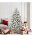 vidaXL Artificial Hinged Christmas Tree 180 cm 300 LEDs Warm White PVC