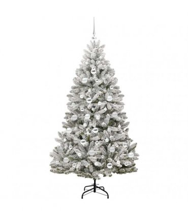 vidaXL Artificial Hinged Christmas Tree 180 cm 300 LEDs Warm White PVC