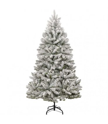 vidaXL Artificial Hinged Christmas Tree 180 cm 300 LEDs Warm White PVC