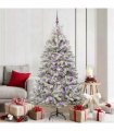 vidaXL Artificial Hinged Christmas Tree 180 cm 300 LEDs Warm White PVC