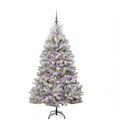 vidaXL Artificial Hinged Christmas Tree 180 cm 300 LEDs Warm White PVC