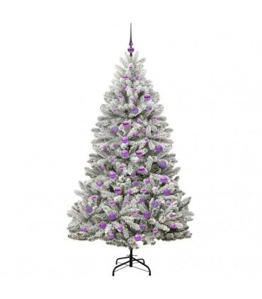 vidaXL Artificial Hinged Christmas Tree 180 cm 300 LEDs Warm White PVC