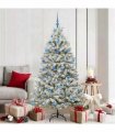 vidaXL Artificial Hinged Christmas Tree 180 cm 300 LEDs Warm White PVC