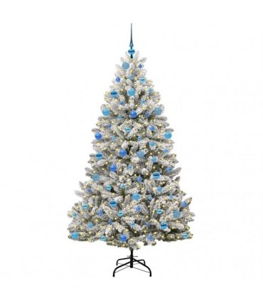 vidaXL Artificial Hinged Christmas Tree 180 cm 300 LEDs Warm White PVC