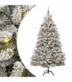 vidaXL Artificial Hinged Christmas Tree 210 cm 300 LEDs Warm White PVC