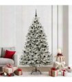 vidaXL Artificial Hinged Christmas Tree 210 cm 300 LEDs Warm White PVC