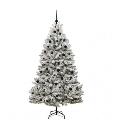 vidaXL Artificial Hinged Christmas Tree 210 cm 300 LEDs Warm White PVC