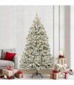 vidaXL Artificial Hinged Christmas Tree 210 cm 300 LEDs Warm White PVC