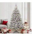 vidaXL Artificial Hinged Christmas Tree 210 cm 300 LEDs Warm White PVC