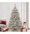 vidaXL Artificial Hinged Christmas Tree 240 cm 300 LEDs Warm White PVC
