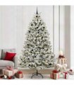 vidaXL Artificial Hinged Christmas Tree 240 cm 300 LEDs Warm White PVC