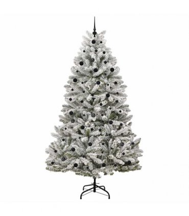 vidaXL Artificial Hinged Christmas Tree 240 cm 300 LEDs Warm White PVC
