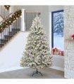 vidaXL Artificial Hinged Christmas Tree 240 cm 300 LEDs Warm White PVC