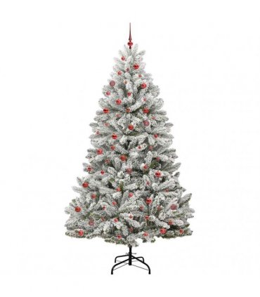 vidaXL Artificial Hinged Christmas Tree 270 cm 300 LEDs Warm White PVC