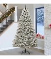 vidaXL Artificial Hinged Christmas Tree 270 cm 300 LEDs Warm White PVC