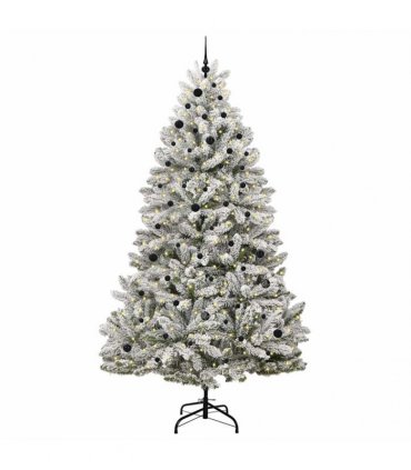 vidaXL Artificial Hinged Christmas Tree 270 cm 300 LEDs Warm White PVC