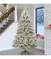 vidaXL Artificial Hinged Christmas Tree 270 cm 300 LEDs Warm White PVC